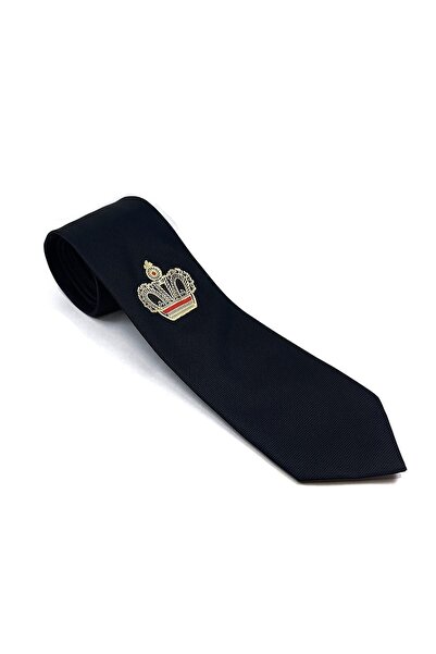 La Pescara Черна вратовръзка с щампа на кралска корона Kk11692
