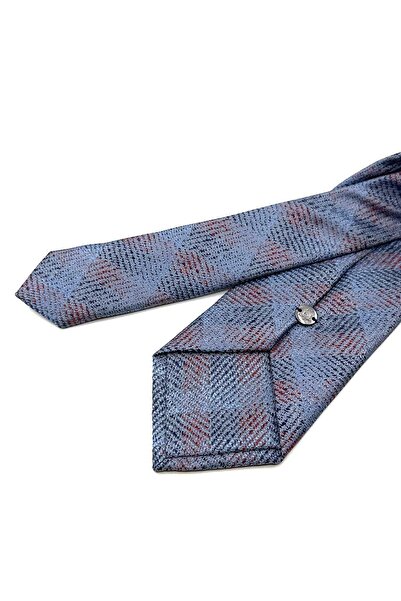 Kravatkolik Μπλε γραβάτα με μοτίβο με μαντήλι - KK12557
