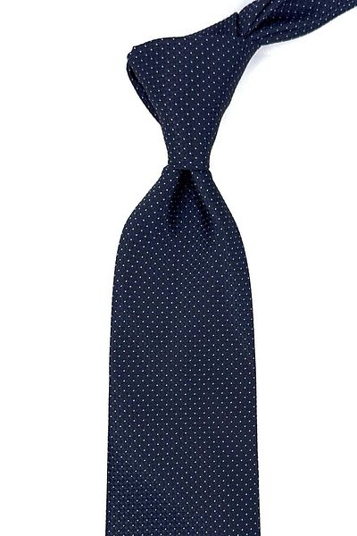 Kravatkolik Navy Blue Dot Pattern Classic Tie with Handkerchief KK12342