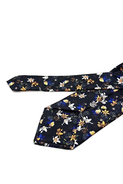 La Pescara Черна кърпичка с флорален мотив Класическа вратовръзка KK11785
