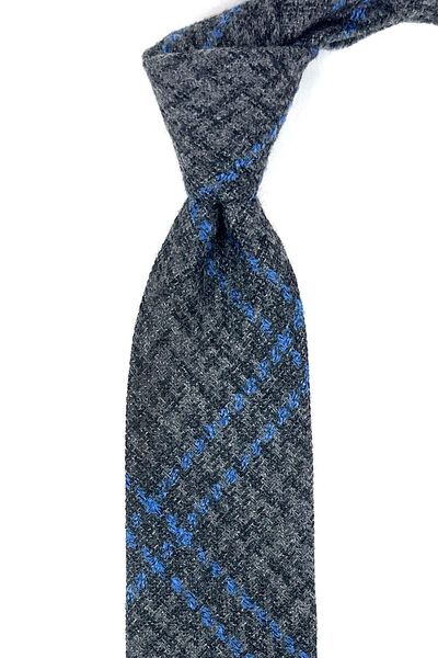 Kravatkolik Smoked Plaid Pattern Classic Wool Tie KK12074