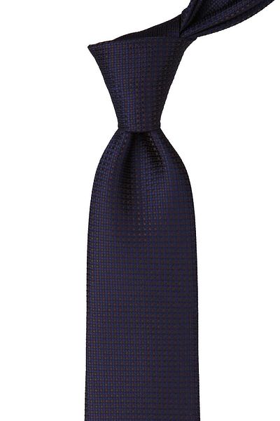 Kravatkolik Men's Brown Navy Blue Dot Pattern Classic Necktie with Handkerchief Kk10058