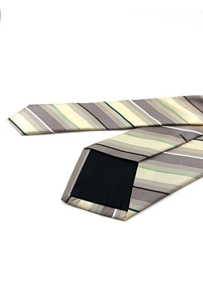 Kravatkolik Ιταλική μεταξωτή γραβάτα - Μοτίβο κρεμ ρίγες, IK1627