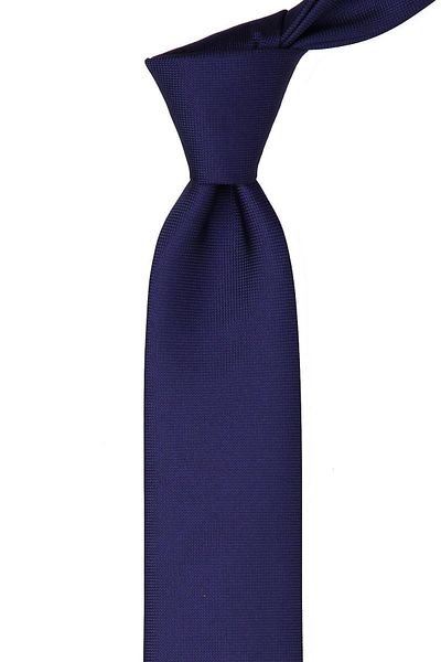 Kravatkolik Navy Blue - Purple Dot Pattern Slim Tie Sk7599