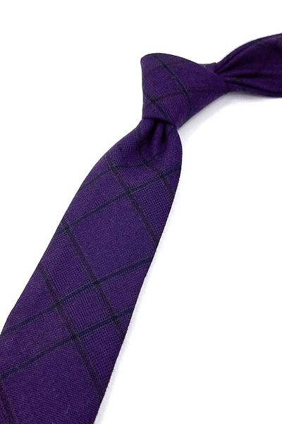 Kravatkolik Sk7806 Model Purple Wool Slim Tie