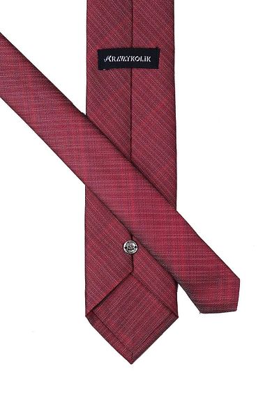 Kravatkolik Men's Red Self Pattern Classic Tie with Handkerchief Kk10322
