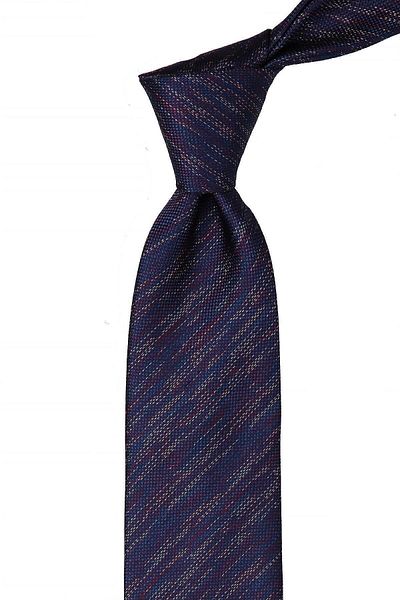 Kravatkolik Men's Navy Blue Sand Pattern Classic Tie with Handkerchief Kk10620