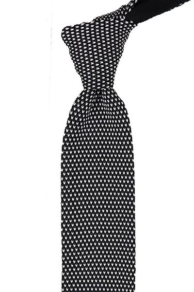 La Pescara Black - White Dotted Knitted Tie 8226