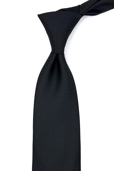 Kravatkolik Classic Tie with Black Dot Pattern Handkerchief Kk11056