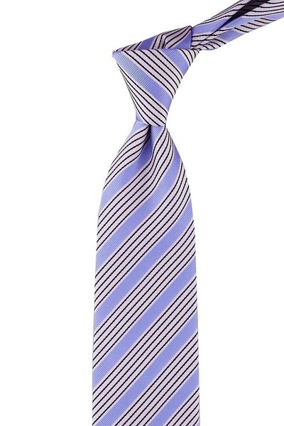 Kravatkolik Men's Style Lilac Line Pattern Italian Silk Tie Ik863