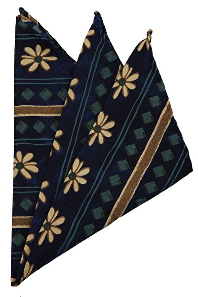 La Pescara Чоловіча синя шовкова хустинка з принтом SPS248 KRVT8690002221624