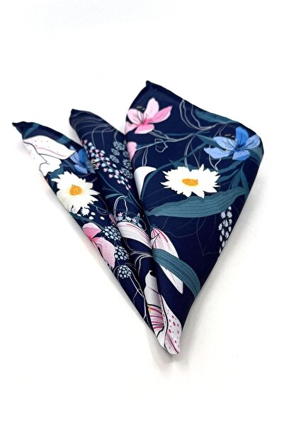 La Pescara Чоловіча кишенькова хустинка з синім квітковим мотивом Sps532-36