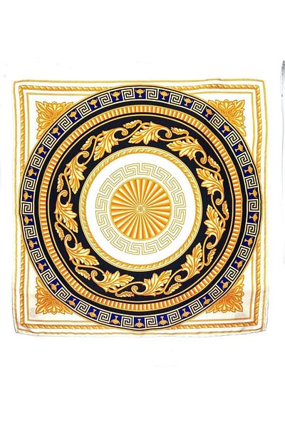 Kravatkolik Cream - Yellow Motif Pattern Men's Pocket Tissue SPS577-82