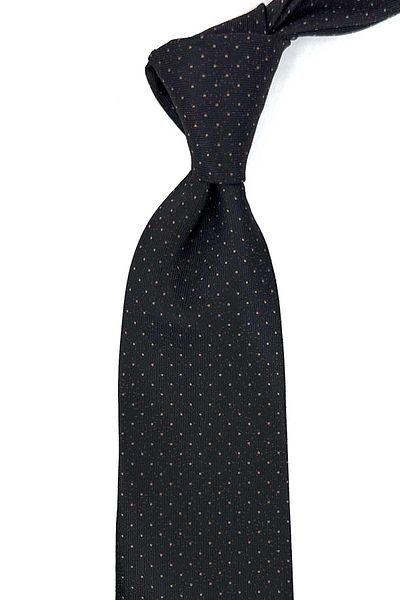 Kravatkolik Classic Tie with Black Dot Pattern Handkerchief KK12475