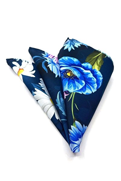 La Pescara Batista de buzunar pentru bărbați cu flori de culoare petrol Sps545-14