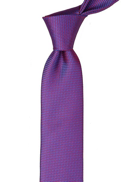 Kravatkolik Red - Blue Dot Pattern Slim Tie SK7336