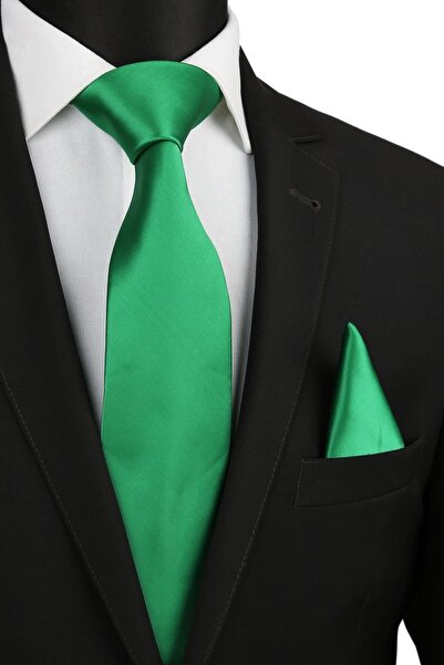 Kravatkolik Зелена сатенена вратовръзка Kk1130