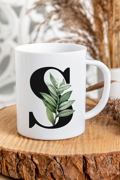 Kravatkolik Letter S Initial Printed Mug