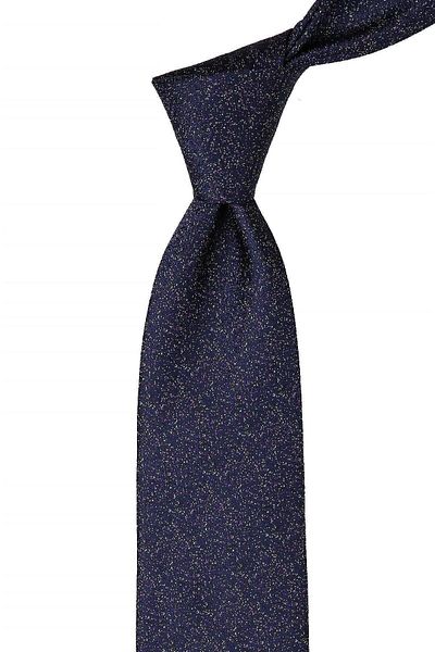 Kravatkolik Navy Blue Sand Pattern Classic Tie with Handkerchief Kk10409