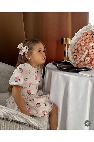 Kayyra Lined Floral Girl's Dress