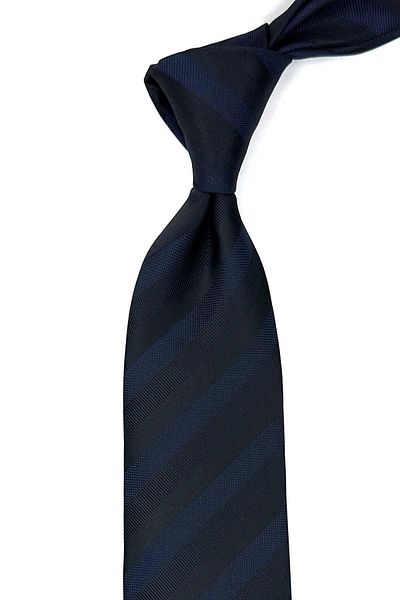 Kravatkolik Black Striped Tie with Handkerchief - KK12576