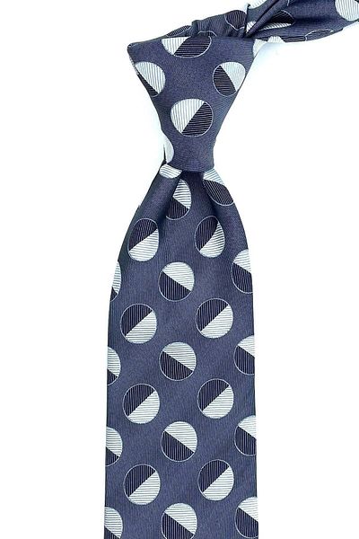 Kravatkolik Mertolioni Style Gray Polka Dot Pattern Italian Silk Tie Ik1208