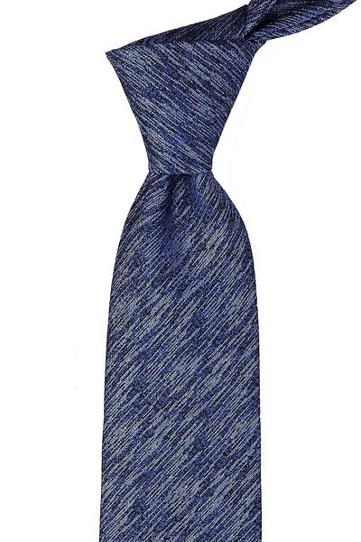 Kravatkolik Classic Tie with Blue Sand Pattern Handkerchief Kk9443