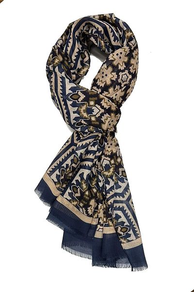 Kravatkolik Charles Style Navy Blue - Beige Italian Modal Camisole MDL44