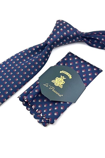La Pescara Синій класичний крават з дрібним візерунком KK11847