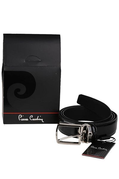 Pierre Cardin Men's Black Patent Leather Belt KE22 KRVT8690002224117