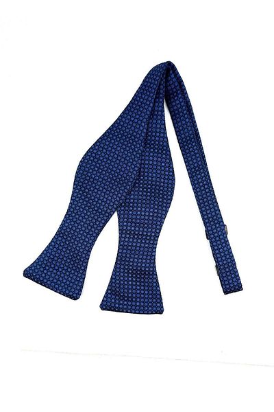 Kravatkolik Navy Blue Dot Pattern Light Bow Tie AP186
