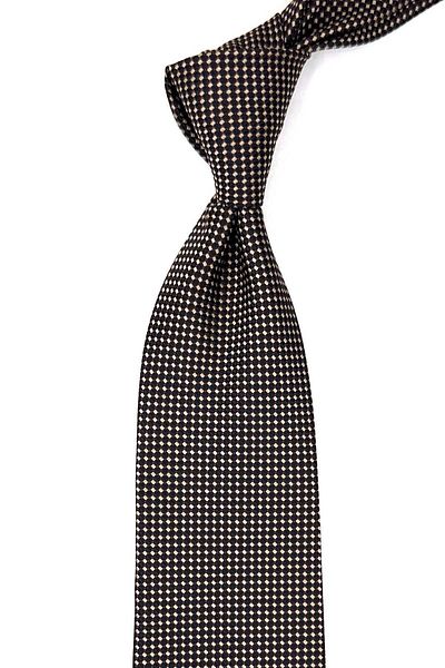 Kravatkolik Beige Patterned Classic Tie with Handkerchief - KK12562