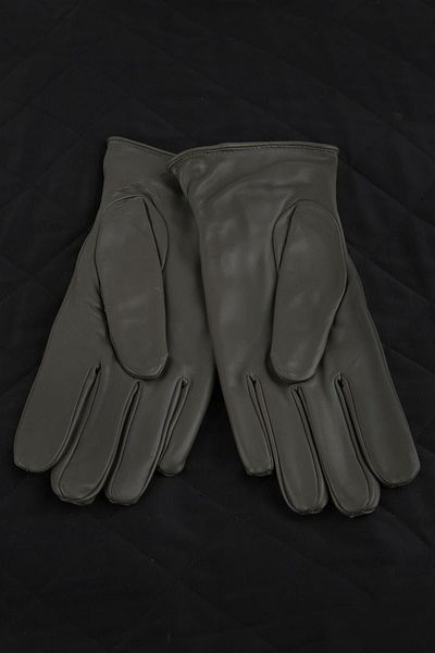 Kravatkolik Green Plain Genuine Leather Men's Gloves El36
