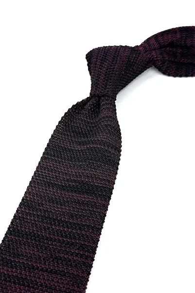 La Pescara Black - Plum Melted Knitted Tie ARR8364