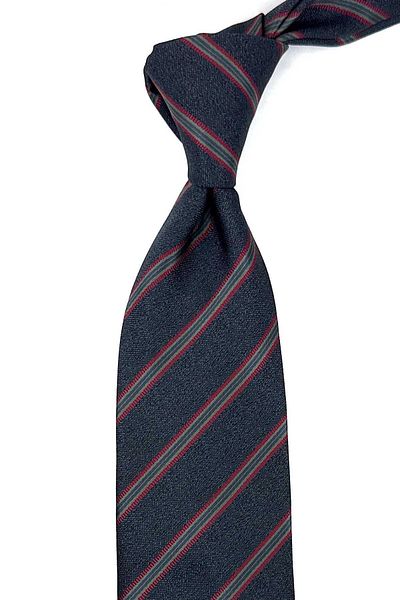 Kravatkolik Smoked Line Pattern Classic Necktie with Handkerchief KK12352