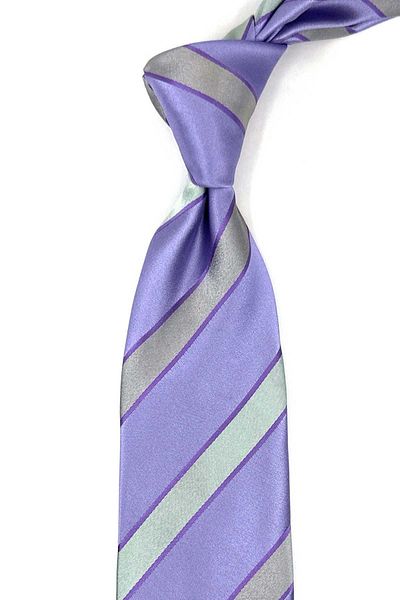 Kravatkolik Italian Silk Tie - Lilac Line Pattern, Ik1633