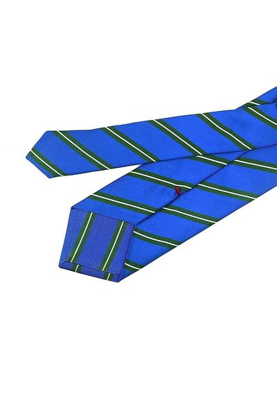 Kravatkolik Sambartole Style Blue Line Pattern Italian Silk Tie Ik1319