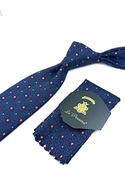 La Pescara Синій класичний краватка з дрібним візерунком KK11899