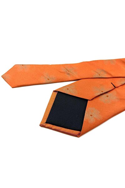 Kravatkolik Італійський шовковий краватка - помаранчевий мотив, IK1684