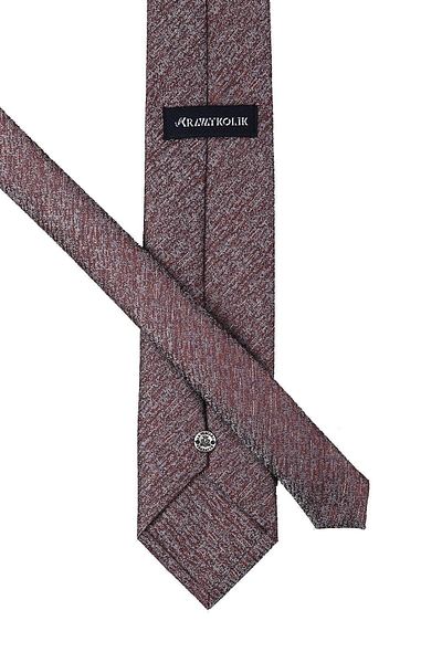 Kravatkolik Men's Gray Brown Sand Pattern Classic Tie with Handkerchief Kk10043