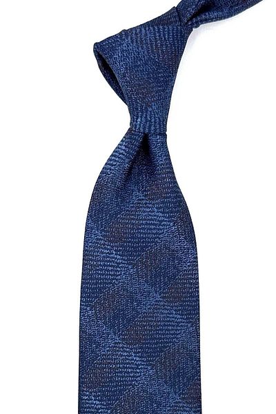 Kravatkolik Navy Blue Sand Pattern Classic Tie with Handkerchief KK12511