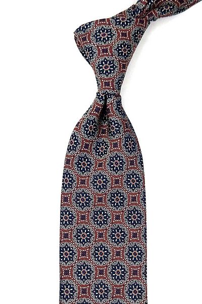 Kravatkolik Black Motif Orange Classic Tie with Handkerchief - KK12678