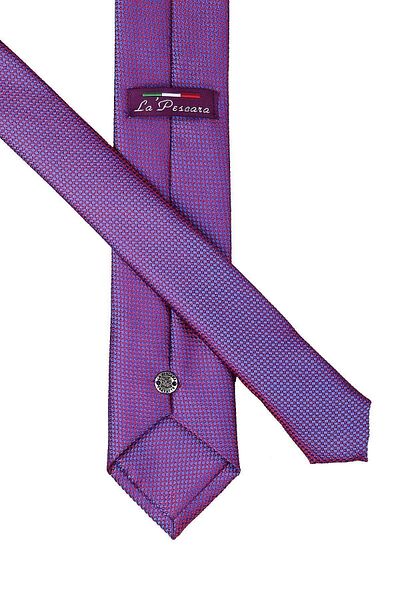 Kravatkolik Red - Blue Dot Pattern Slim Tie SK7336