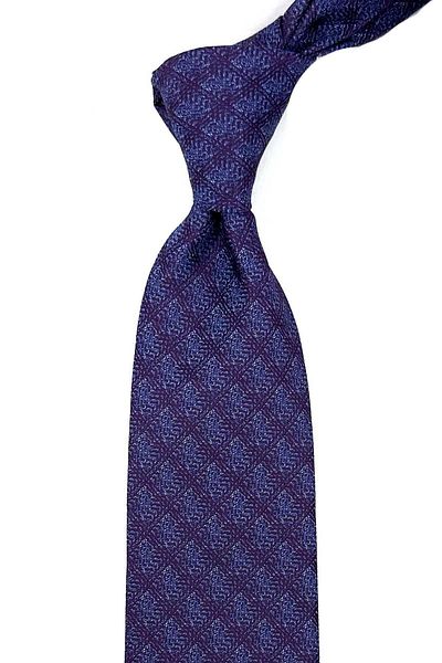 Kravatkolik Plum Square Pattern Classic Tie with Handkerchief KK12483