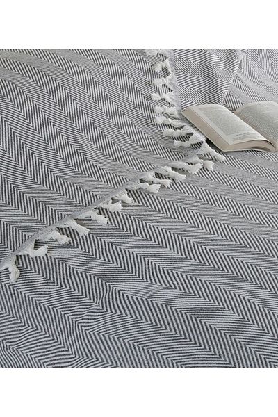 MCN Tekstil 200x230 Cm Cotton Tasseled Double Bedspread - Pique 'Zickzack'