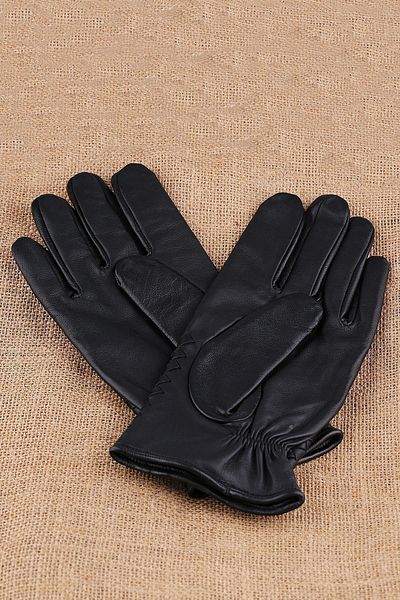 Kravatkolik Black Knitted Leather Men's Gloves El26
