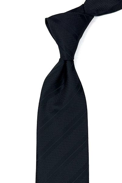 Kravatkolik Black Striped Tie with Handkerchief - KK12695