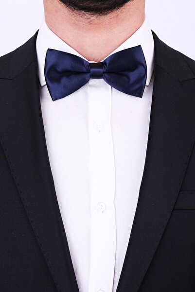 La Pescara Navy Blue Satin Bow Tie SP05
