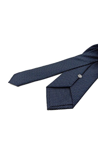 Kravatkolik Синій краватка з кишенькою - з крапчастим візерунком, класична KK12596