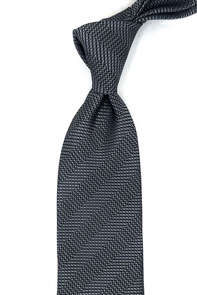 Kravatkolik Smoked Line Pattern Classic Necktie with Handkerchief KK12058